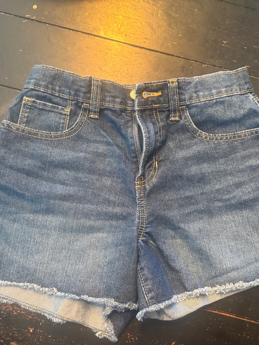 Old Navy Dark Blue Frayed Hem Denim Shorts